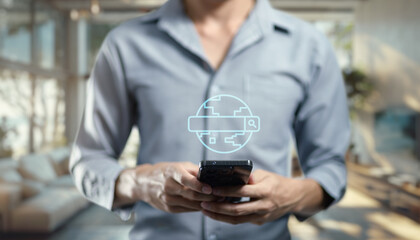 An icon symbolizing global online search, featuring a magnifying glass overlaying a globe to represent searching the internet worldwide