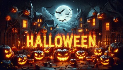 halloween text logo