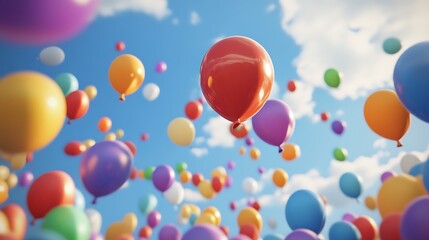 Hot Air Balloons Soaring Above the Clouds