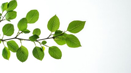 Fototapeta premium Green Branch with Leaves