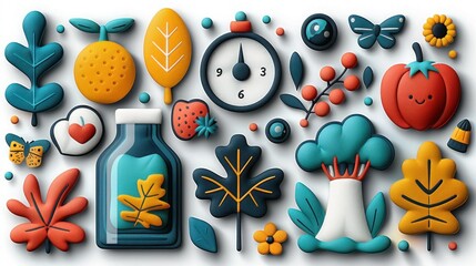 Teacher's Day Literacy Sticker Set - Colorful and Isolated