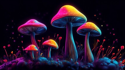 Abstract Glowing Mushroom