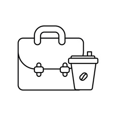 coffee break line icon with white background vector stock illustration