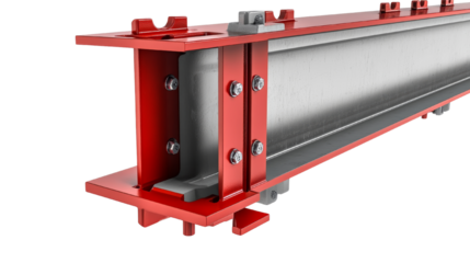 Steel Beam Connection 3D Model with Annotations