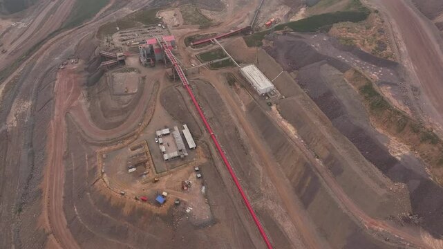 view of iron mine on hill in loess plateau