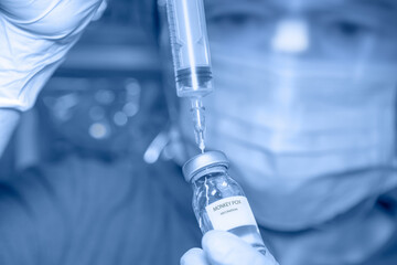 Monkeypox vaccination of a female toddler in the hospital ward