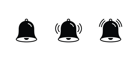 Notification ringing bell icon set 