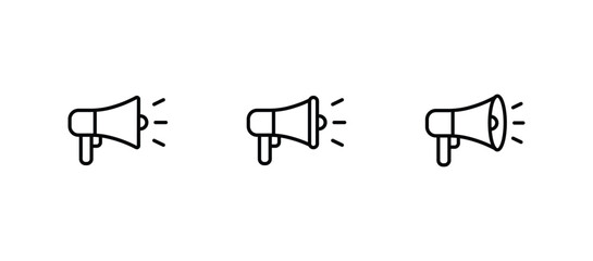 Megaphone icon set. Loudspeaker Symbol vector