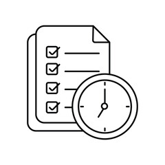 tasks line icon with white background vector stock illustration