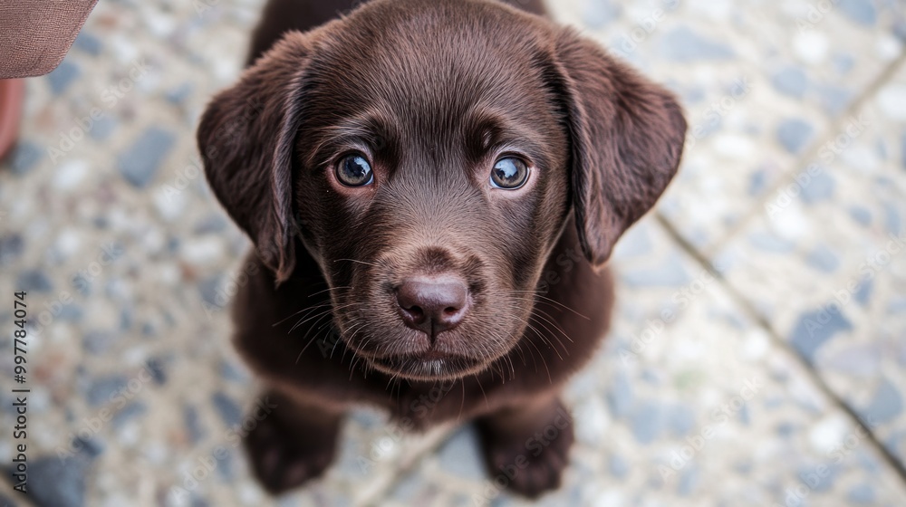 Canvas Prints puppy looking up.