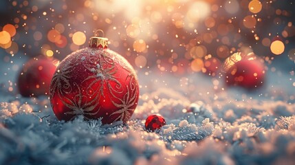 Joyeux No�l et Bonne Ann�e Vector Illustration with Christmas Balls in French