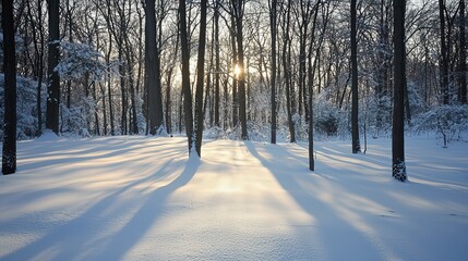 Beautiful White Snowy Landscape Wallpaper. A serene, snow-covered landscape with subtle shadows and soft light.