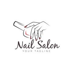 nail art nail polish logo for salon studio beauty vector icon illustration design minimalist