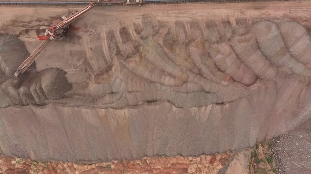 view of iron mine on hill in loess plateau