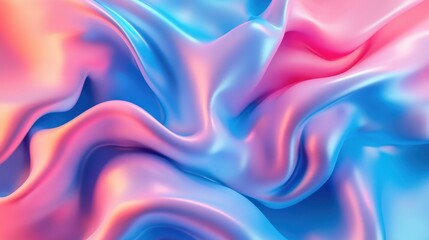 Obraz premium Fluid abstract silk fabric texture in blue and pink hues.