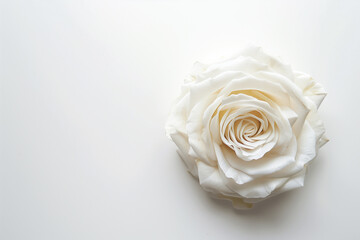 Fototapeta premium Single Rose on Clean Solid Background