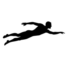 silhouette of a swimmer