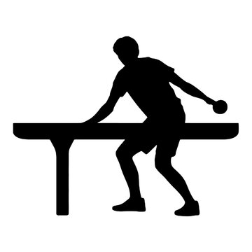 recommend clip art: Table Tennis Paddle Swing Silhouette – Vector Illustration Isolated on White