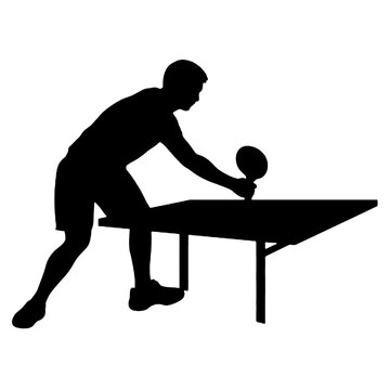 recommend clip art: Table Tennis Paddle and Ball Icon Silhouette – Vector Illustration Isolated on White