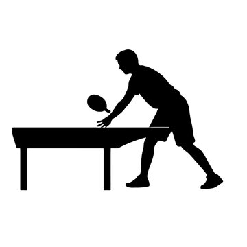 recommend clip art: Table Tennis Champion Silhouette Isolated on White Background – Vector Illustration