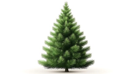 Green Christmas Tree on White Background