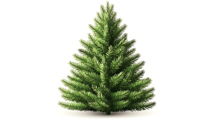 Green Christmas Tree on White Background