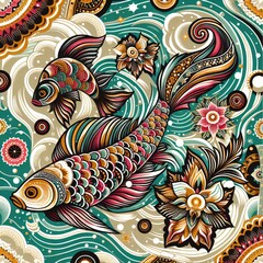 Creative koi fish art