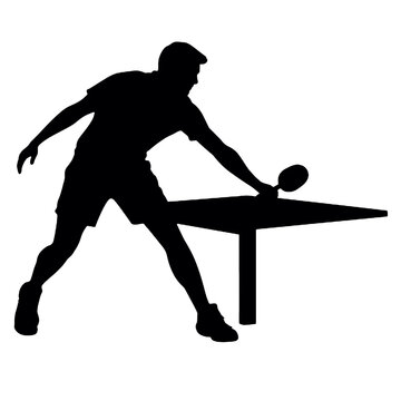 recommend clip art: Silhouette of Person Playing Table Tennis – Vector Illustration Isolated on White