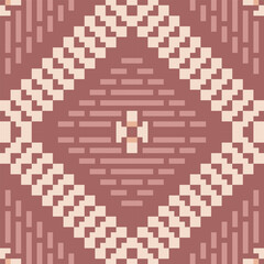 Squares Islamic Geometric Patterns Printablefolk Embroidery, Aztec Geometric Ornament Print. Design for Carpet, Wallpaper, Clothing, Wrapping, Fabric