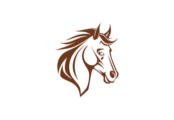 Horse Animal head logo symbol, Vector design template