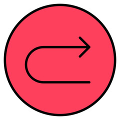 Vector Icon turn back, right, arrow, sign, side