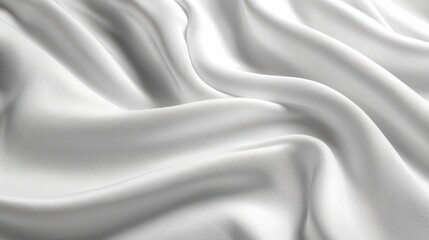 Fototapeta premium Beautiful White Fabric Texture Wallpaper. A soft, detailed texture of white fabric with gentle folds and shadows, adding a warm and comfortable feel.