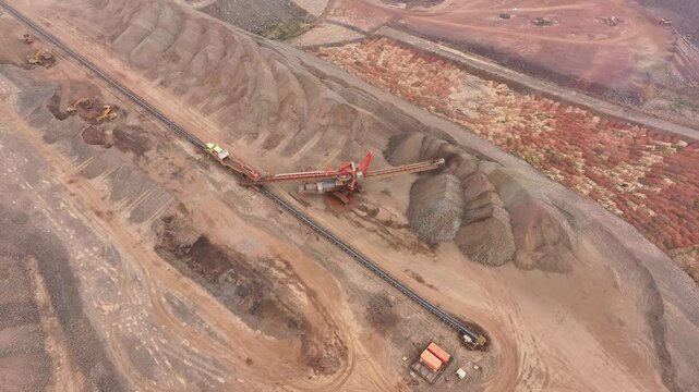 view of iron mine on hill in loess plateau