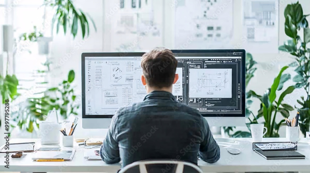 Poster a product designer working with ai to simulate prototypes and adjust designs in real-time, ai produc