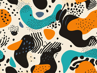 A background of friendly illustrative patterns