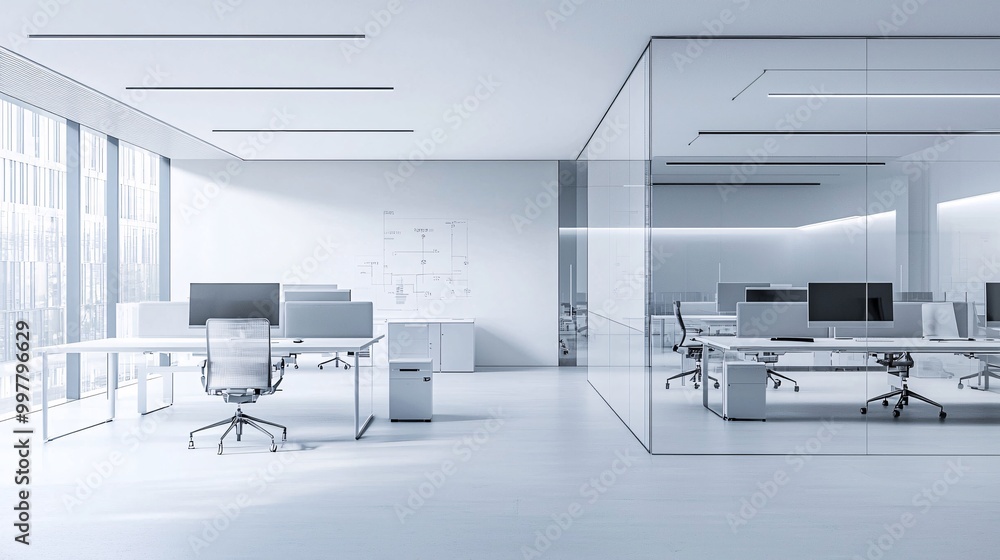Poster ai optimizing spatial layouts for interior design, maximizing space and light efficiency, ai spatial