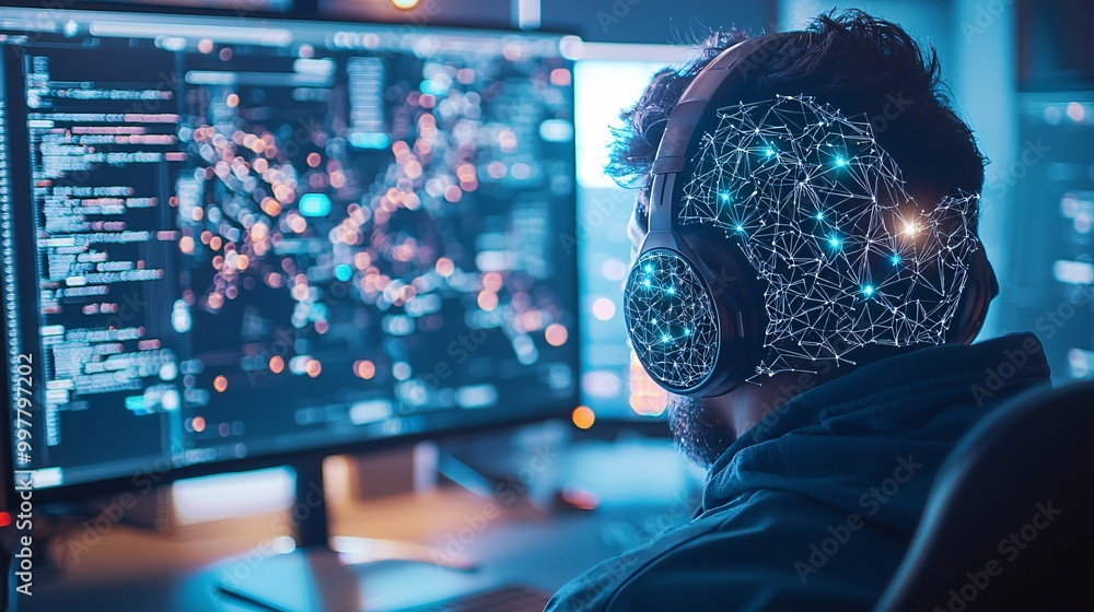 Poster a motion graphics designer using ai to create dynamic visual effects for videos, ai motion graphics,