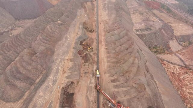view of iron mine on hill in loess plateau