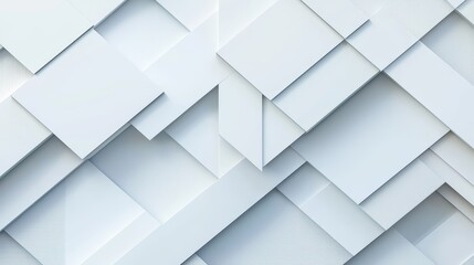 Obraz premium White Geometric Patterns Wallpaper. Modern geometric shapes in different shades of white, arranged in a clean and stylish pattern, perfect for a contemporary look.