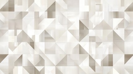 Fototapeta premium White Geometric Patterns Wallpaper. Modern geometric shapes in different shades of white, arranged in a clean and stylish pattern, perfect for a contemporary look.