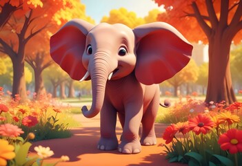 baby elephant in garden