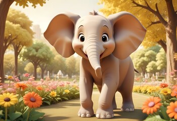 baby elephant in garden