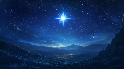 Night Sky with a Bright Star