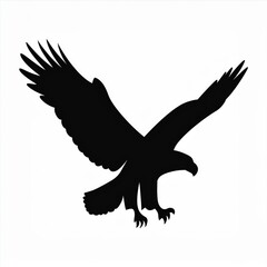 flying eagle silhouette black icon isolated on white