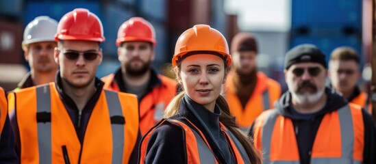 Construction Workers Wearing Hard Hats