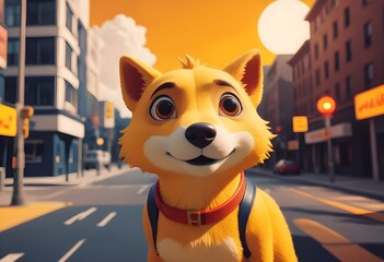 dog in the street