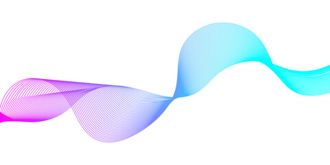 Abstract background with waves for banner. Web banner size. Vector background with lines. Element for design isolated on white. Blue. Water, ocean. Winter, Christmas