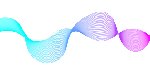 Abstract background with waves for banner. Web banner size. Vector background with lines. Element for design isolated on white. Blue. Water, ocean. Winter, Christmas