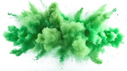 green color explosion isolated on white