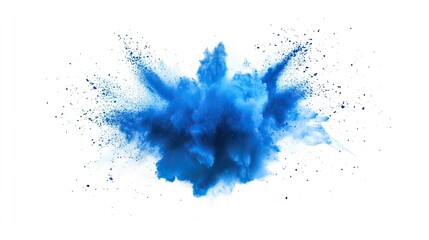 blue color explosion isolated on white